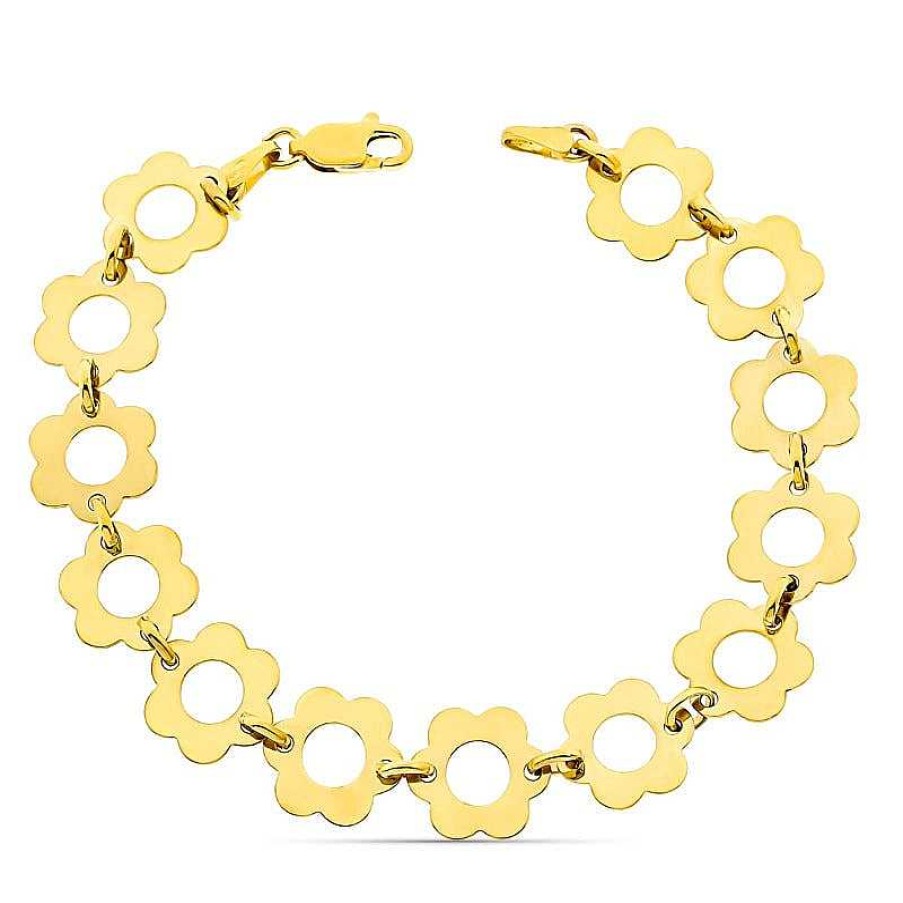 Joyas De Oro Joyeria Pepe Lozano Pulsera De Oro 18K Flores 7,2 Grs.