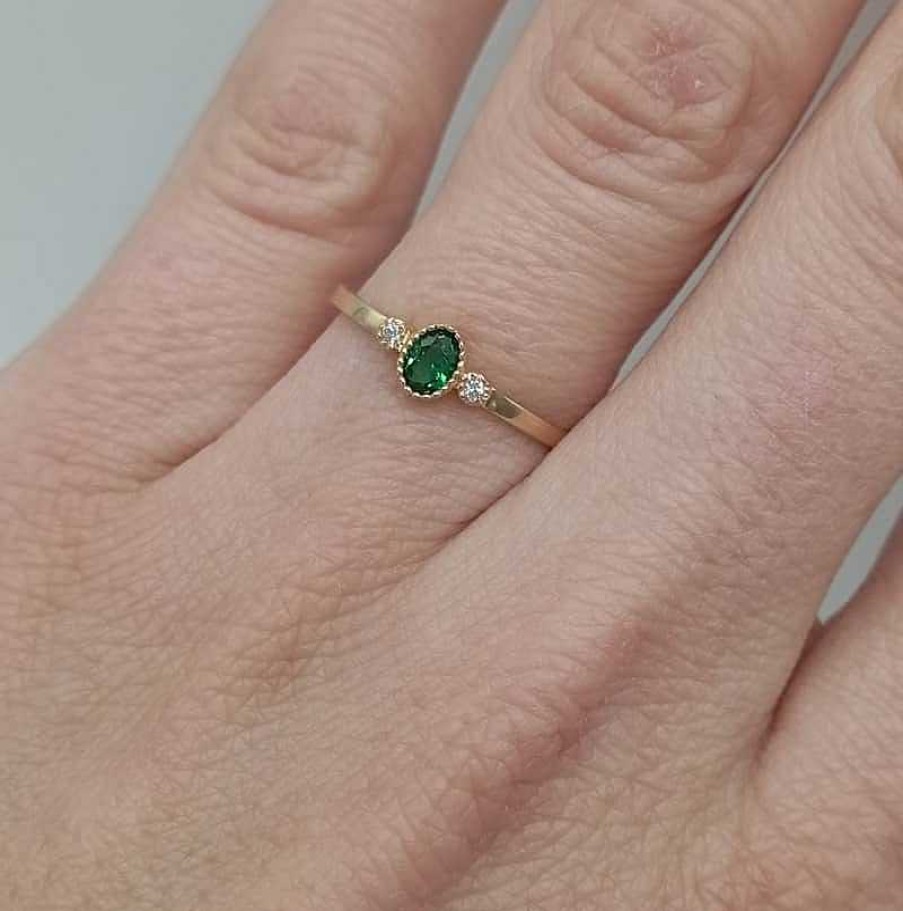 Joyas De Oro Joyeria Pepe Lozano Anillo Oro 18K Fino Piedra Verde